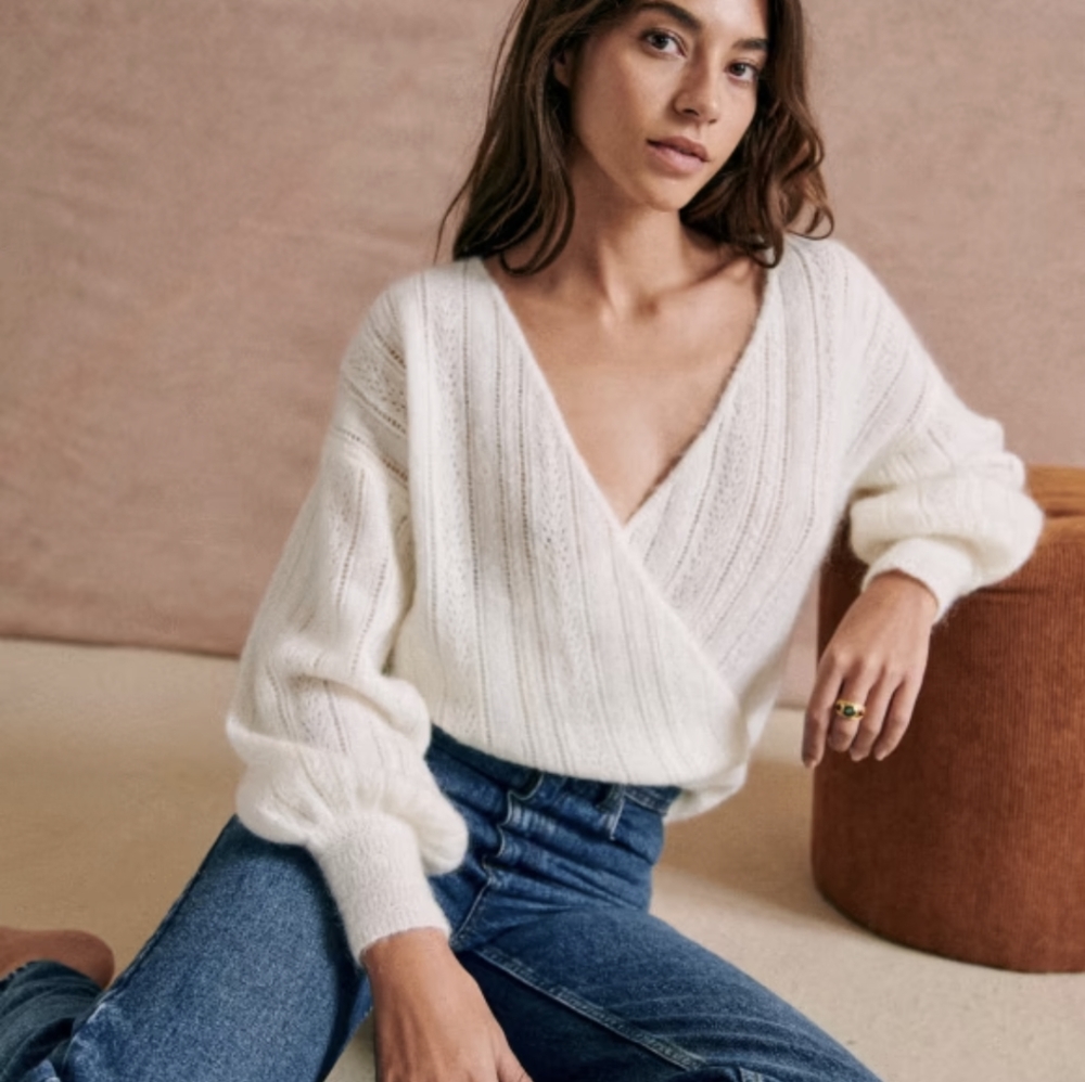 NWT Sezane Cristina Jumper in Ecru